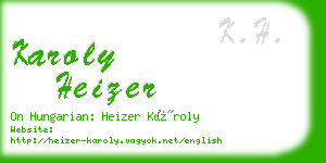 karoly heizer business card